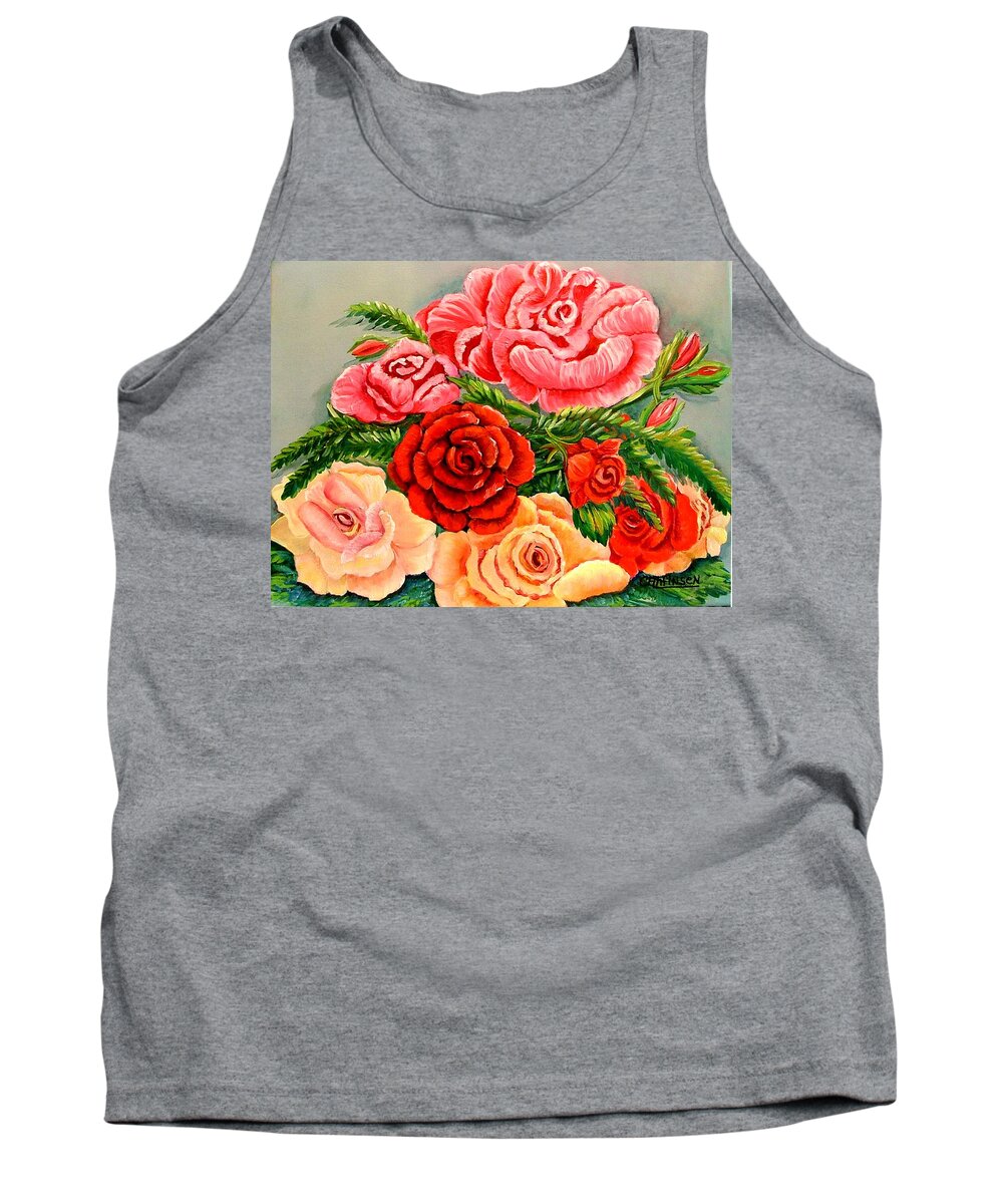 Roses Tank Top featuring the painting Jacks Roses by Carol Allen Anfinsen