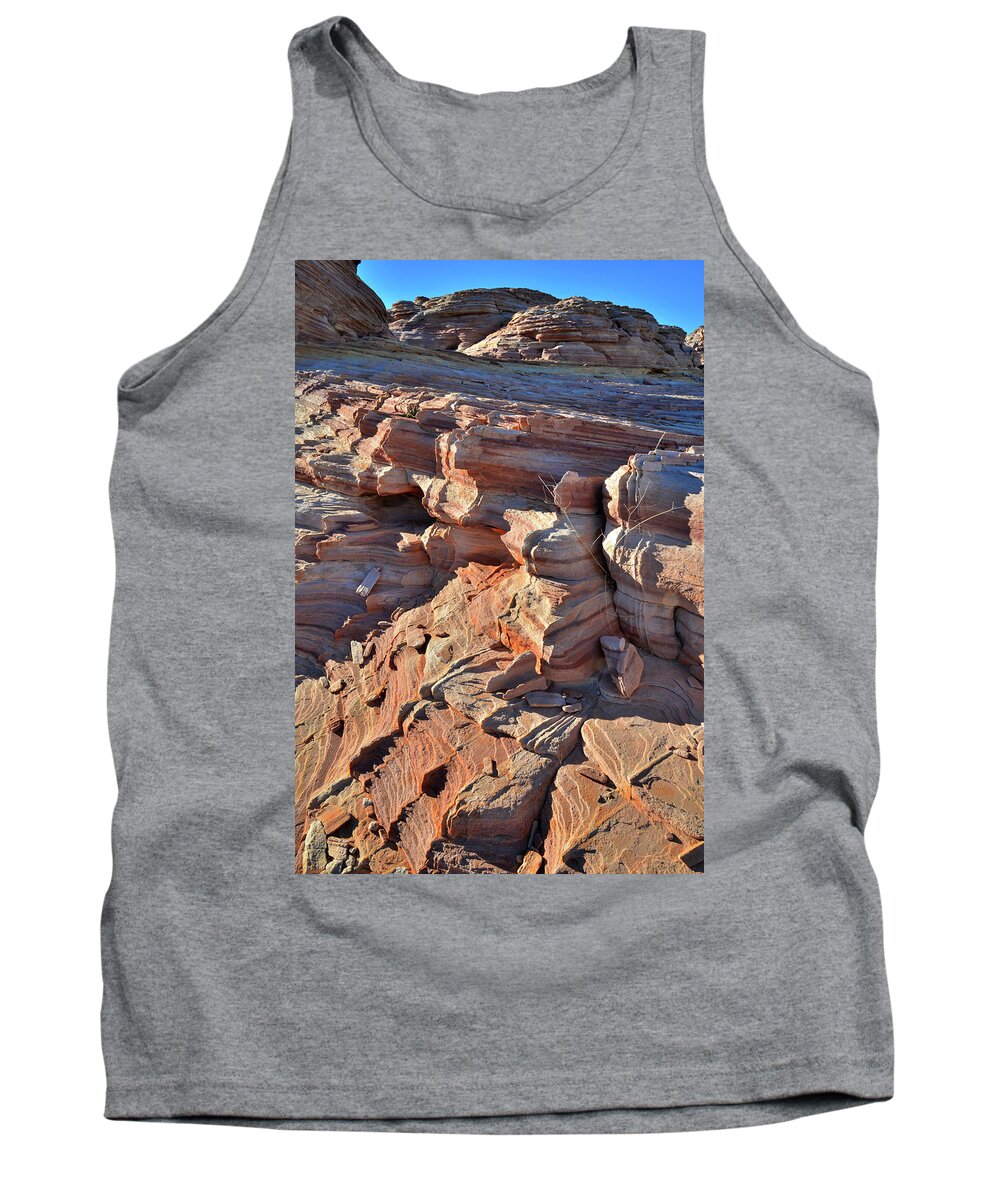 Valley Of Fire State Park Tank Top featuring the photograph Jagged Sandstone Ridges in Valley of Fire by Ray Mathis