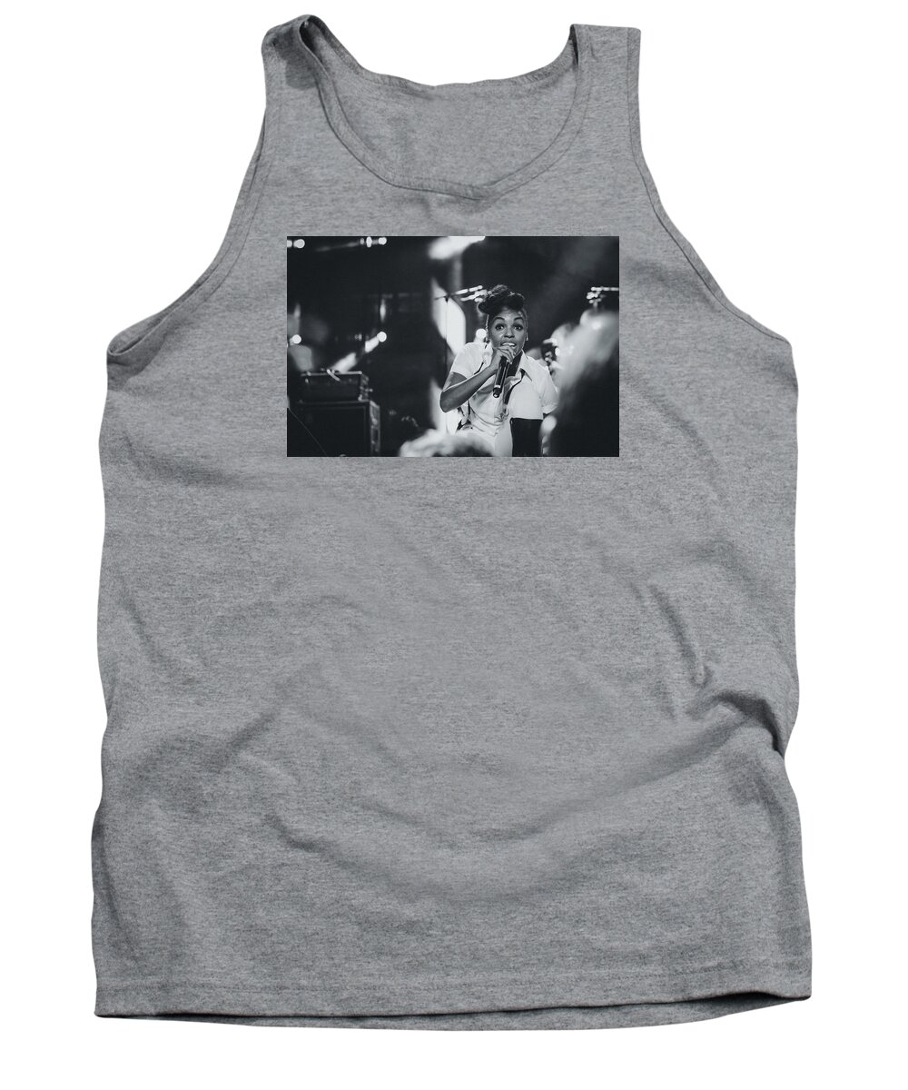 Janelle Monae Tank Top featuring the photograph Janelle Monae Playing Live by Marco Oliveira