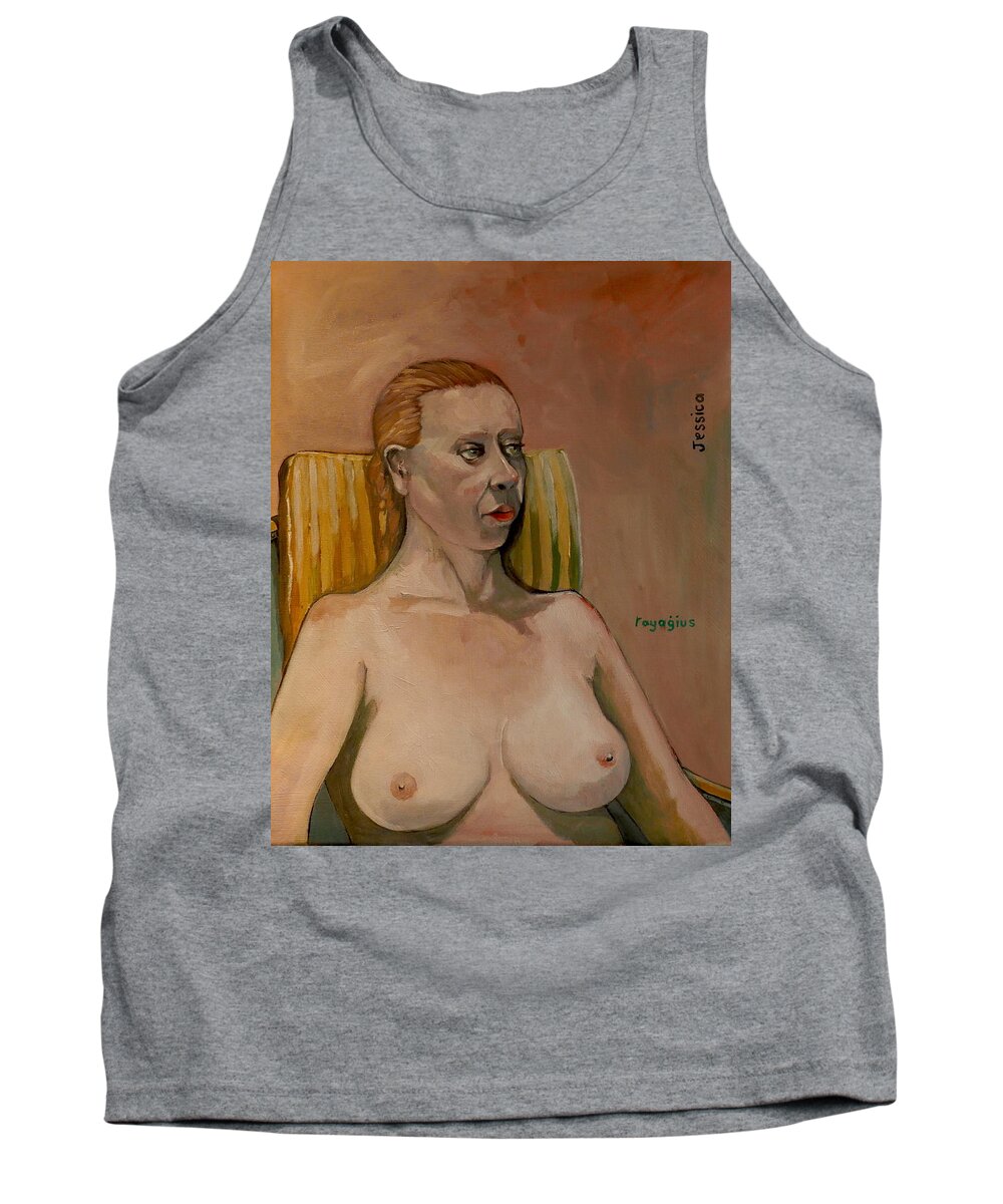 Jessica Tank Top featuring the painting Jessica S by Ray Agius