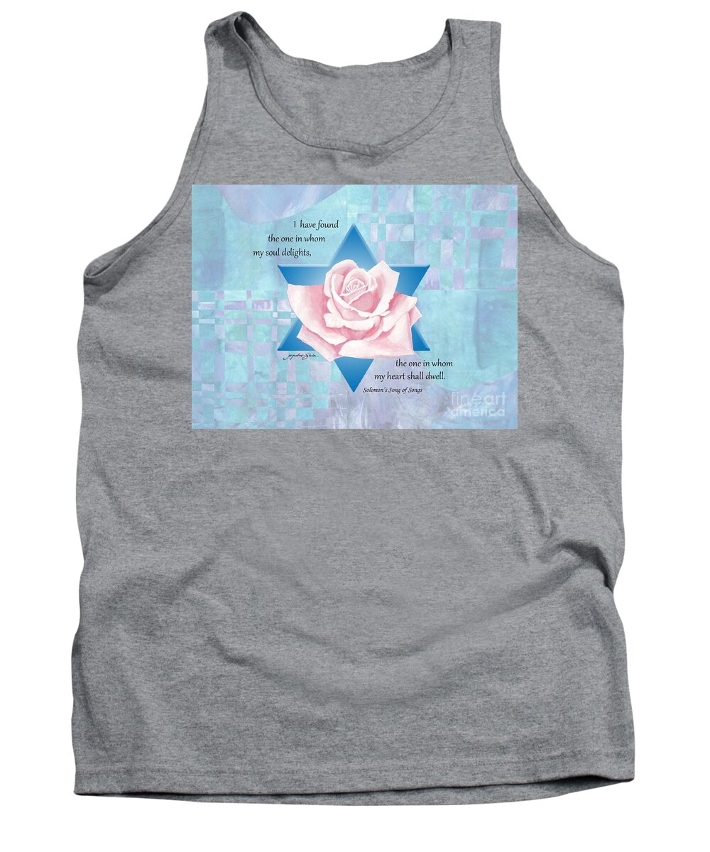 Jewish Tank Top featuring the drawing Jewish Wedding Blessing by Jacqueline Shuler