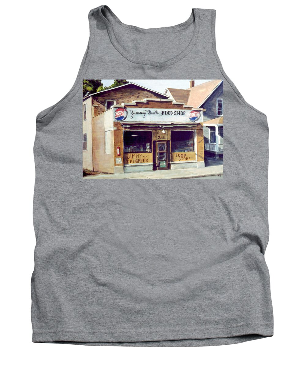 Small Town Tank Top featuring the painting Jimmy The Greek by William Brody