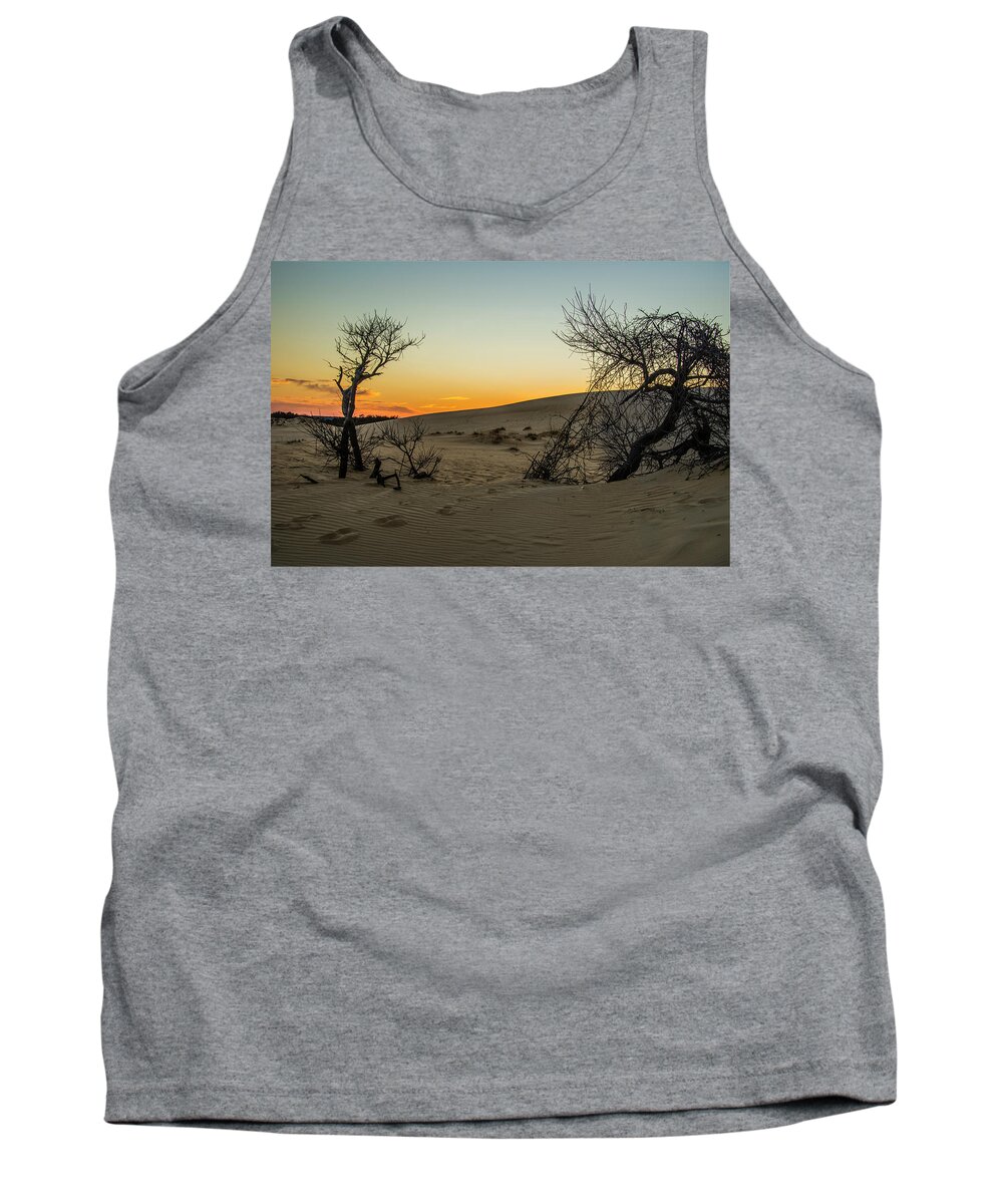 Kitty Hawk Tank Top featuring the photograph Jockey's Ridge View by Donald Brown