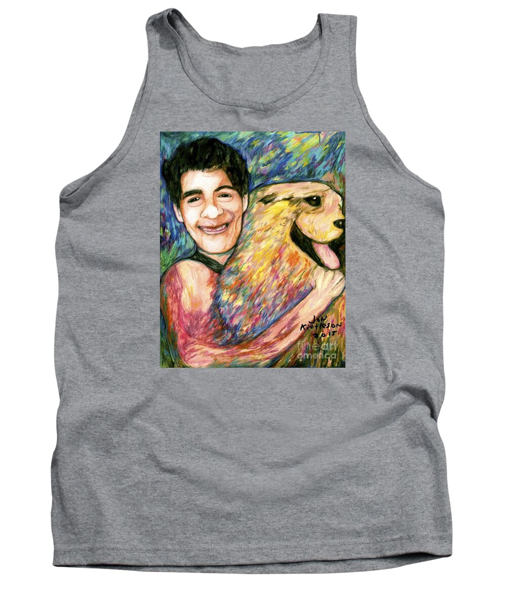 A Great Dog Tank Top featuring the drawing John and Sammy by Jon Kittleson