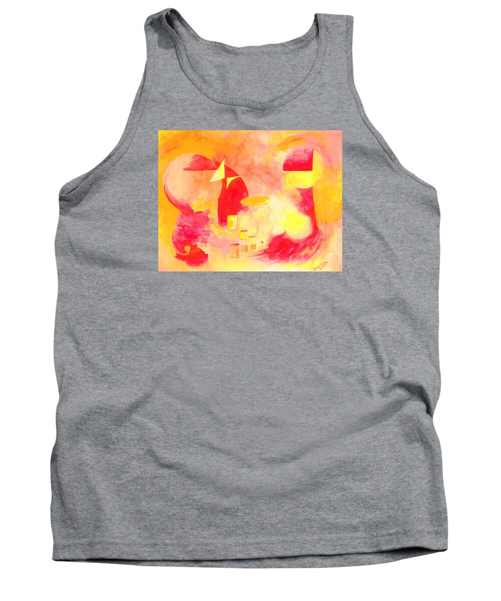 Abstract Tank Top featuring the painting Joyful Abstract by Andrew Gillette