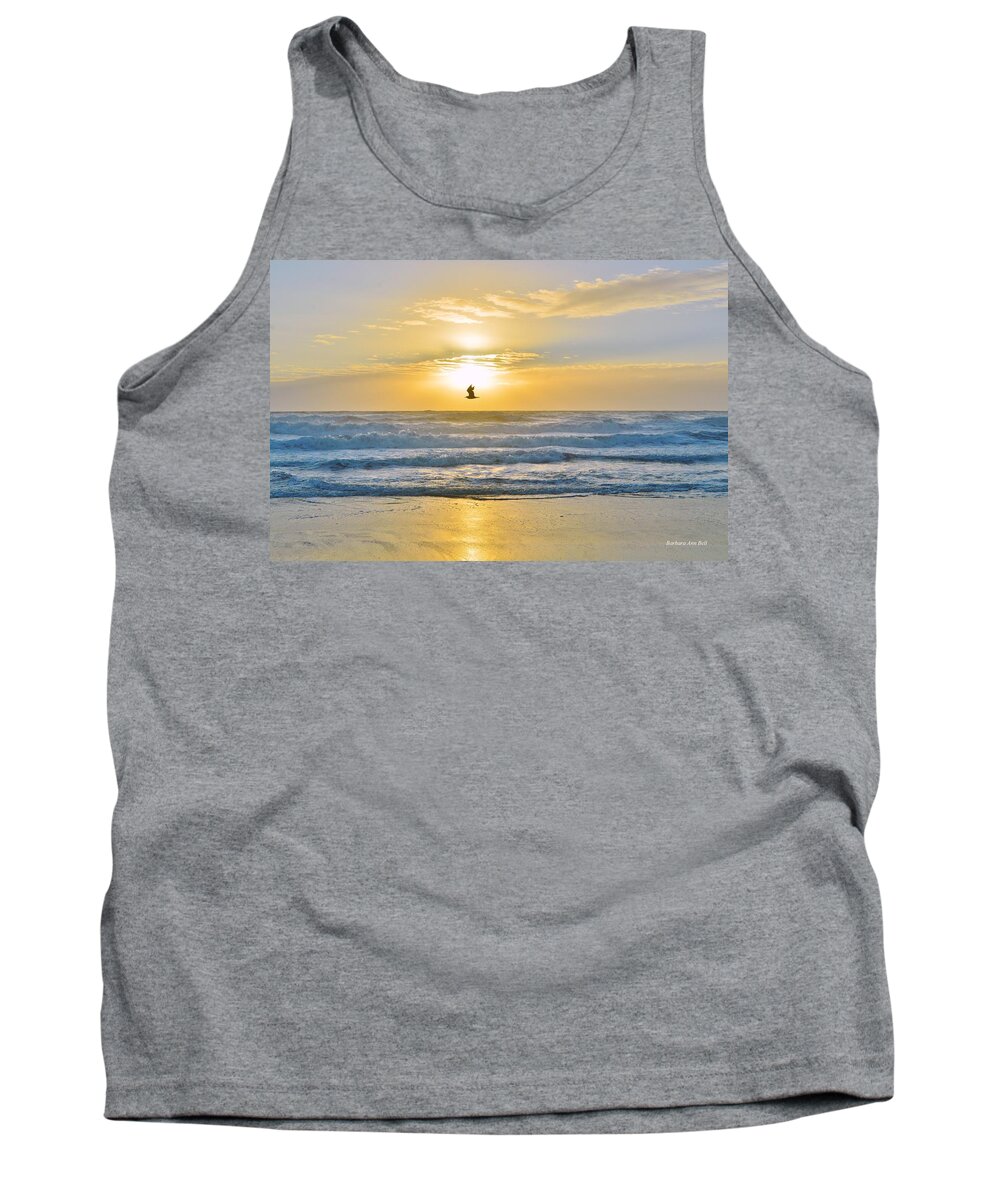 Obx Sunrise Tank Top featuring the photograph July 30 Sunrise NH by Barbara Ann Bell
