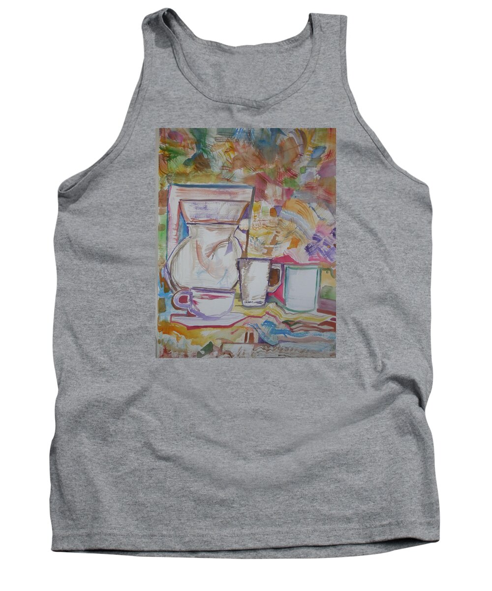 Kaffe Tank Top featuring the painting Just Add Coffee by James Christiansen