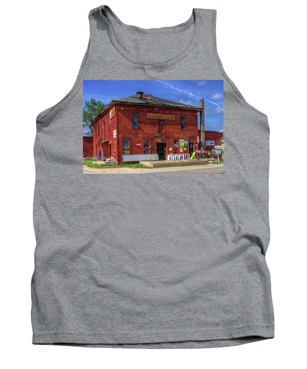 Feed And Seed Tank Top featuring the photograph Kalkaska Feed and Supply by Jerry Gammon