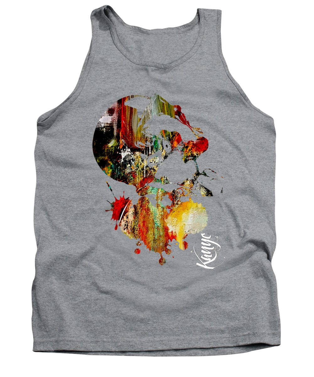 Kanye West Art Tank Top featuring the mixed media Kanye by Marvin Blaine