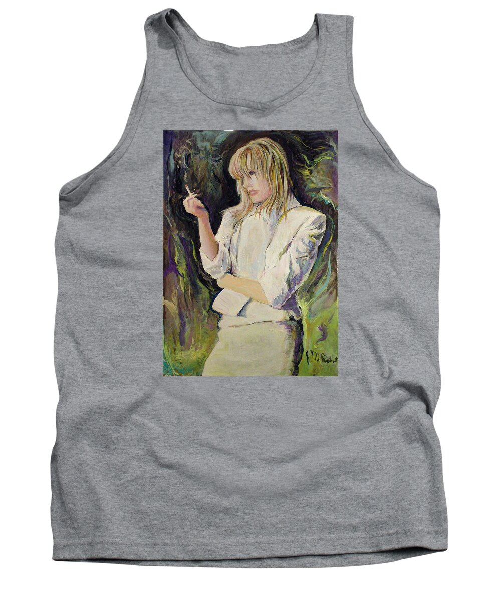 Fashion Tank Top featuring the painting Kate Moss by Jean-Marc Robert