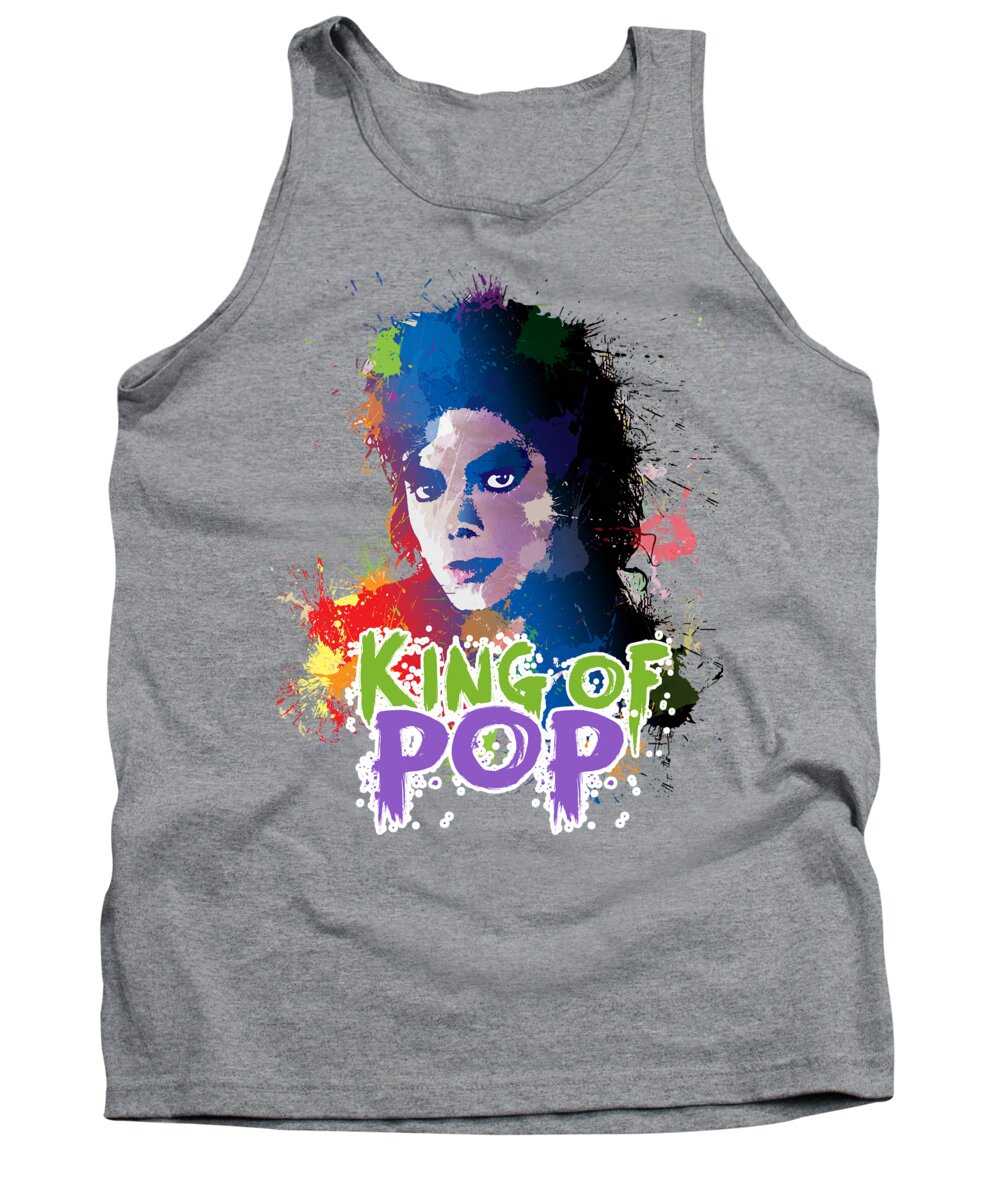 Michael Jackson Tank Top featuring the digital art King of Pop by Anthony Mwangi