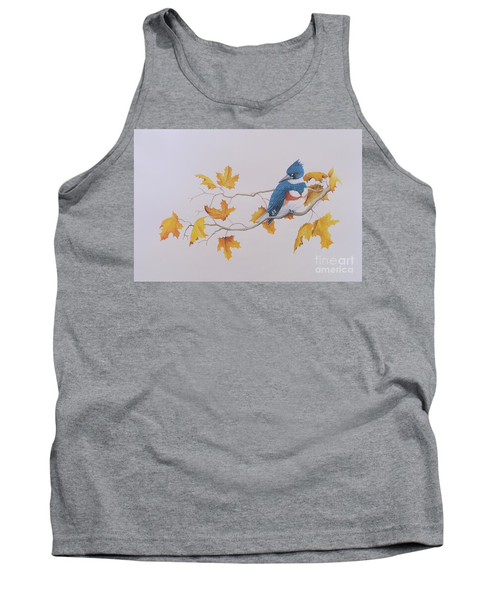 Bird Tank Top featuring the painting Kingfisher by Charles Owens