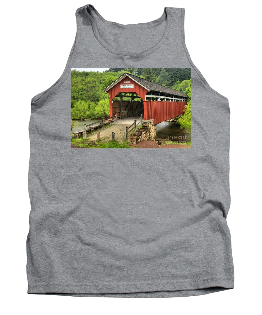 Kings Bridge Tank Top featuring the photograph Kings Covered Bridge Somerset PA by Adam Jewell