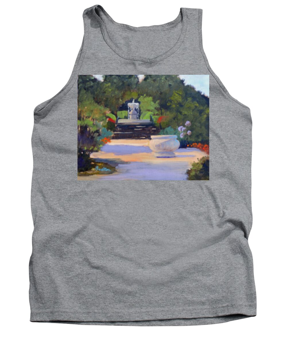 Terrace Tank Top featuring the painting Kingwood Terrace by Judy Fischer Walton