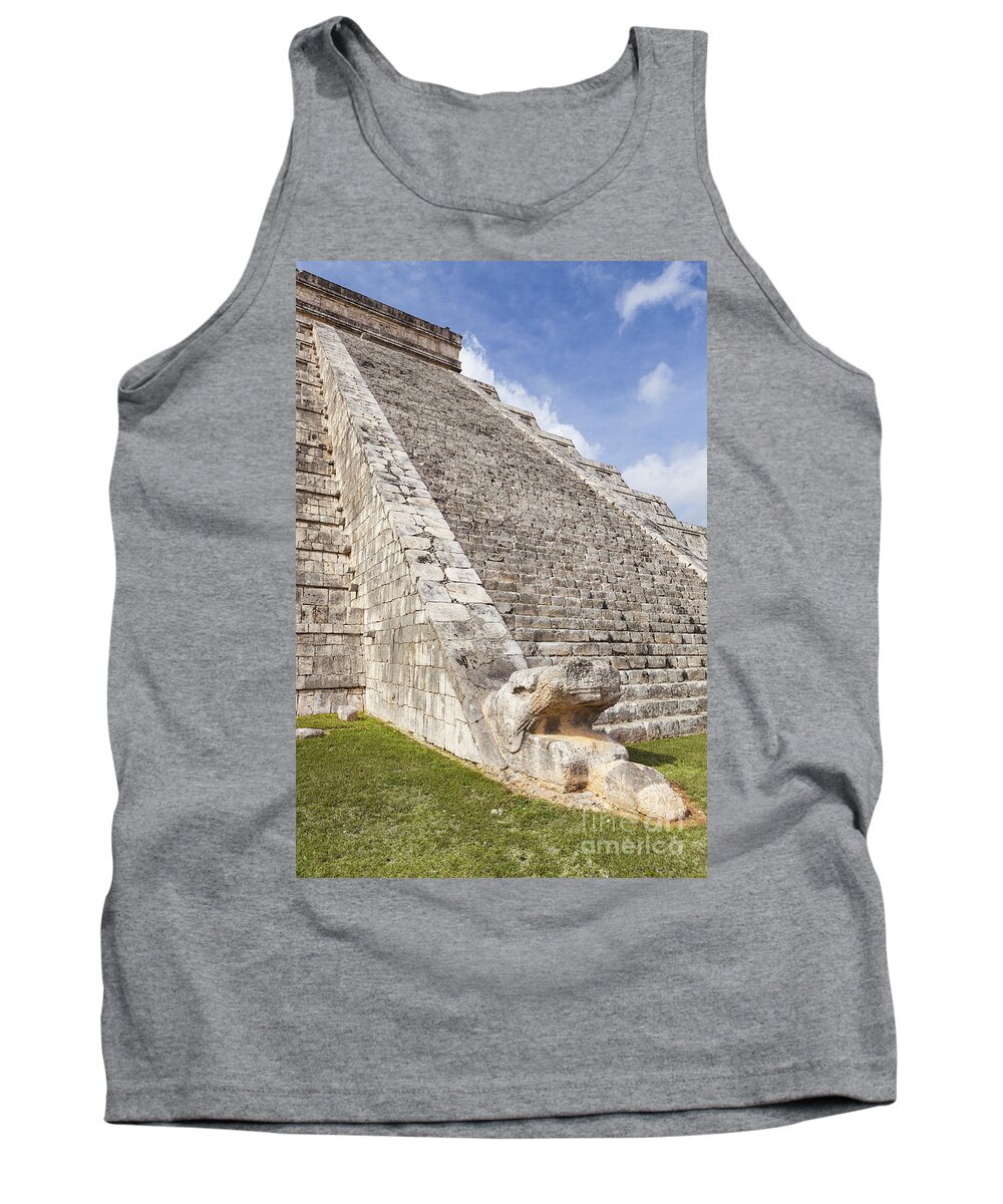Archaeology Tank Top featuring the photograph Kukulkan Pyramid At Chichen Itza by Bryan Mullennix