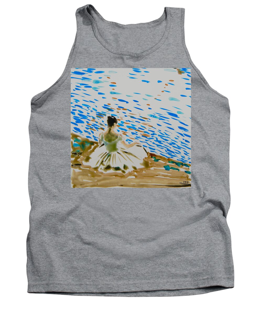 Ballet Tank Top featuring the painting La Sylphide by Marwan George Khoury
