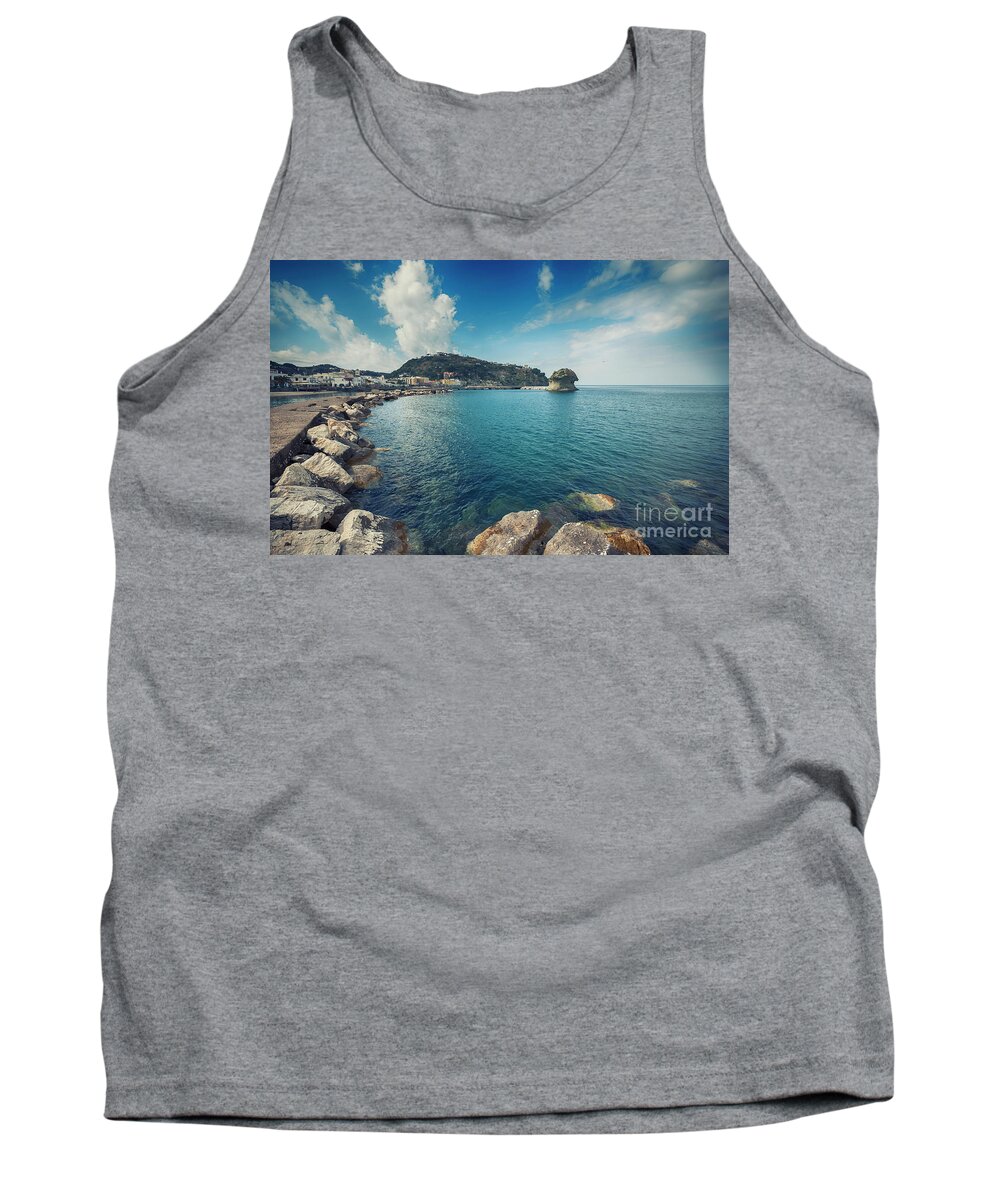 Ischia Tank Top featuring the photograph Lacco Ameno harbour , Ischia island by Ariadna De Raadt
