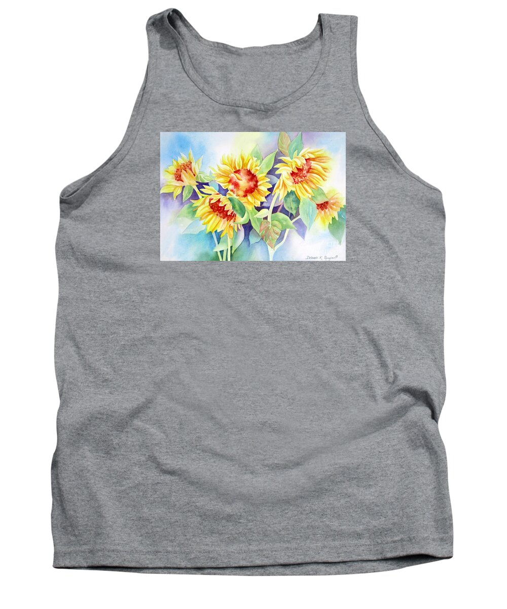 Sunflowers Tank Top featuring the painting Ladies In Waiting by Deborah Ronglien