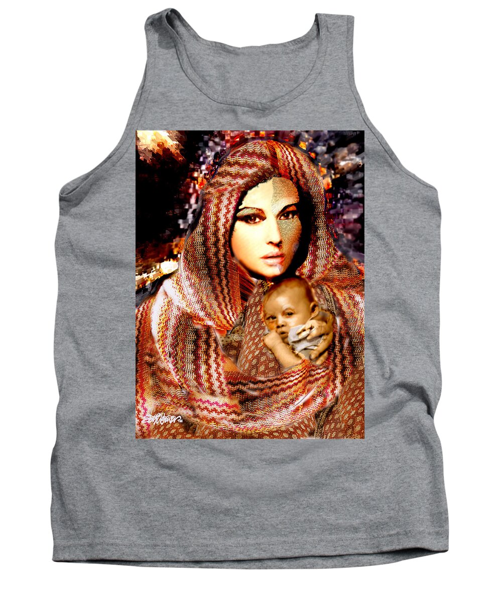 Ladyt Madonna Tank Top featuring the digital art Lady Madonna by Seth Weaver