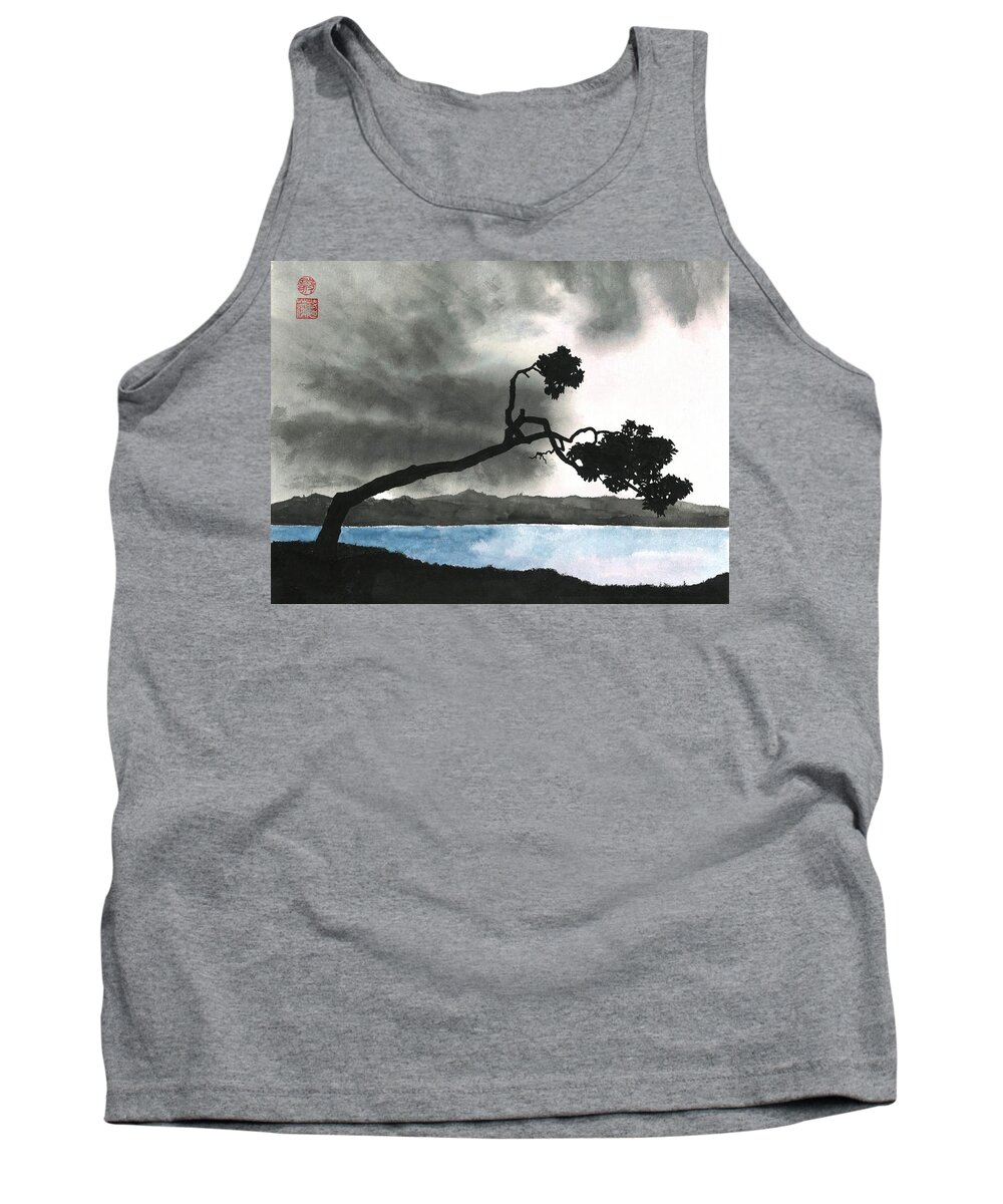 Lake Tank Top featuring the painting Lake Kussharo by Terri Harris