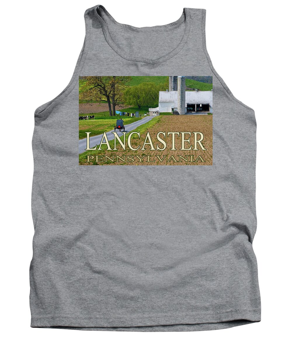 Lancaster Tank Top featuring the digital art Lancaster Pennsylvania by Barry Wills