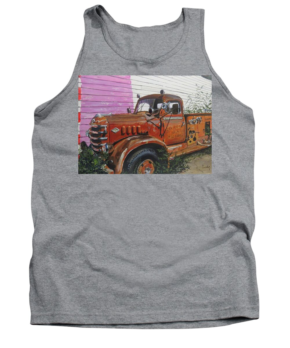 Firetruck Tank Top featuring the painting Last Parade by William Brody