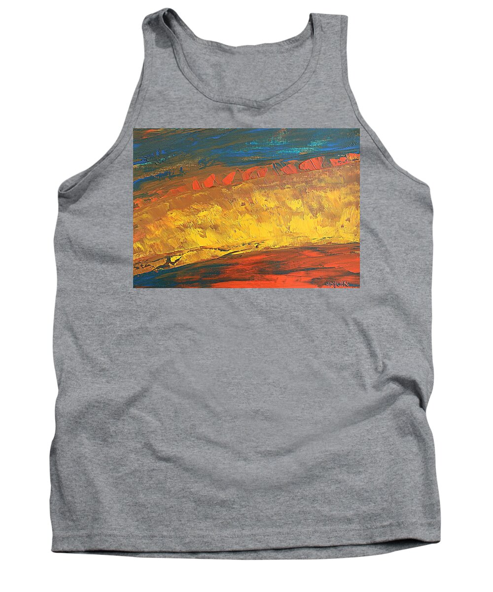 Landscape Tank Top featuring the painting Lava flow by Norma Duch