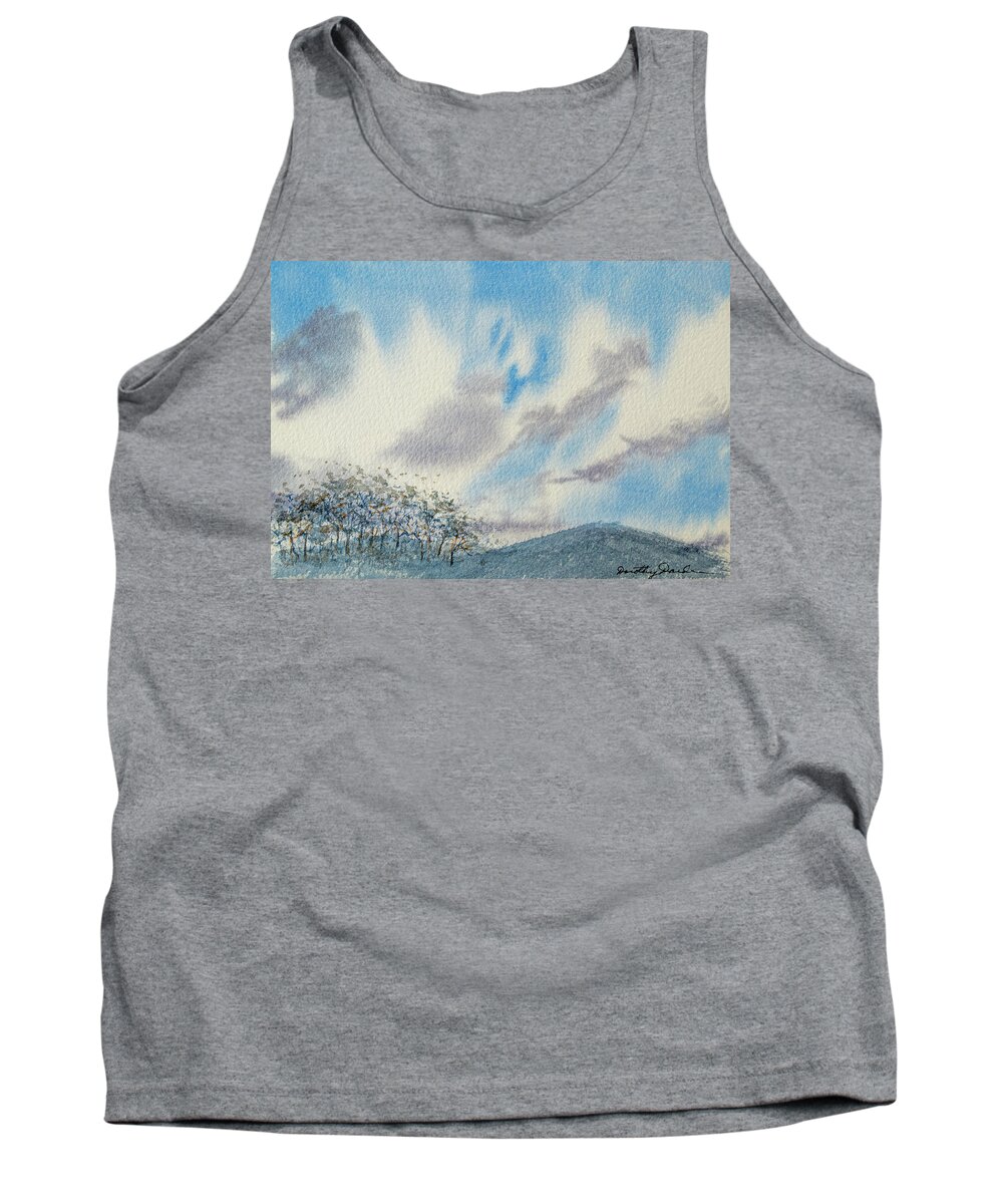 Beautiful Tank Top featuring the painting The Blue Hills of Summer by Dorothy Darden