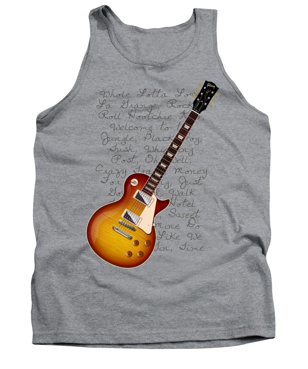 Les Paul Tank Top featuring the digital art Les Paul Songs T-Shirt by WB Johnston