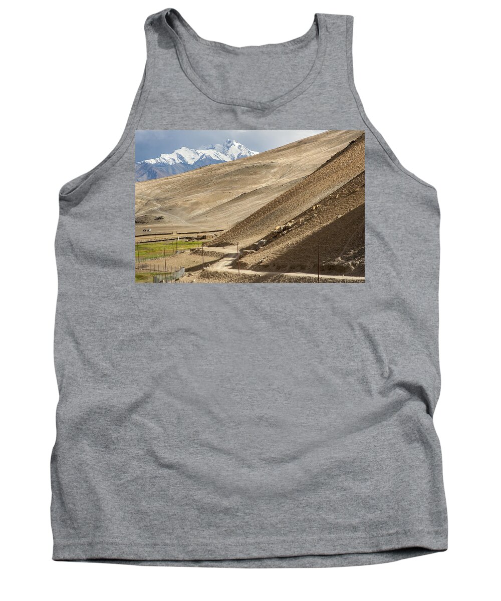 Road Tank Top featuring the photograph Less traveled, Karzok, 2006 by Hitendra SINKAR