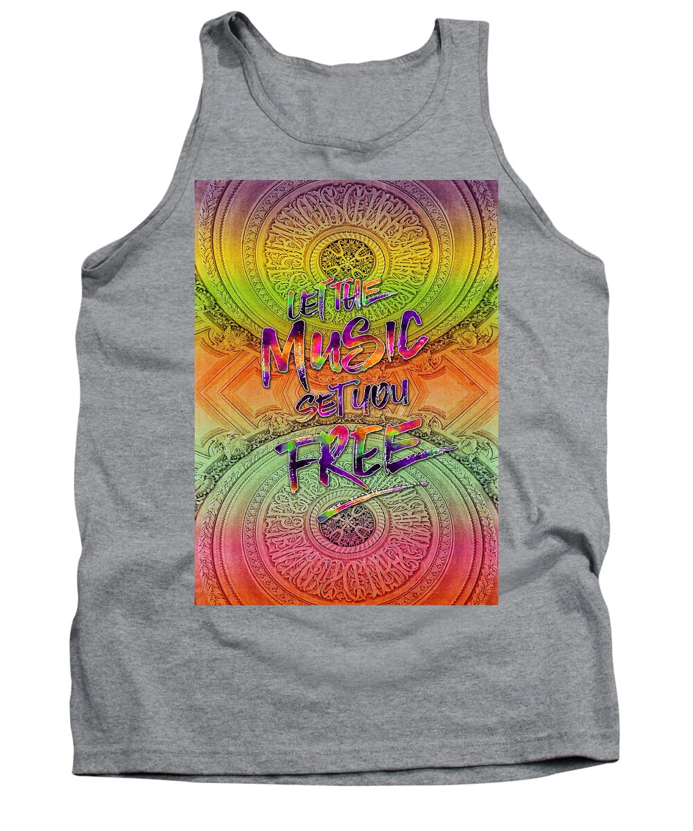 Let The Music Set You Free Tank Top featuring the photograph Let the Music Set You Free Rainbow Opera Garnier Paris by Beverly Claire Kaiya