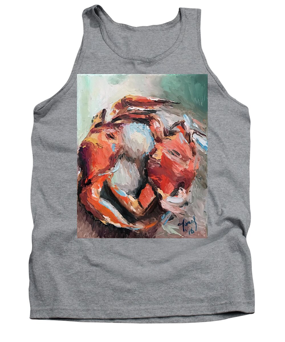 Theartistjosef Tank Top featuring the painting Let's Eat Crabs by Josef Kelly