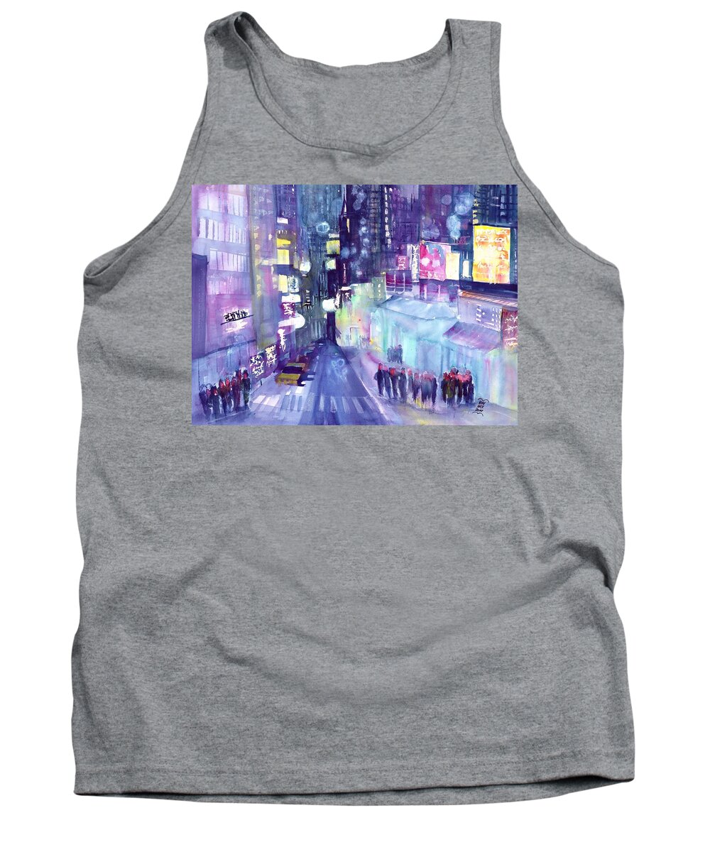 Going Out Tank Top featuring the painting Chinatown New York by Sabina Von Arx