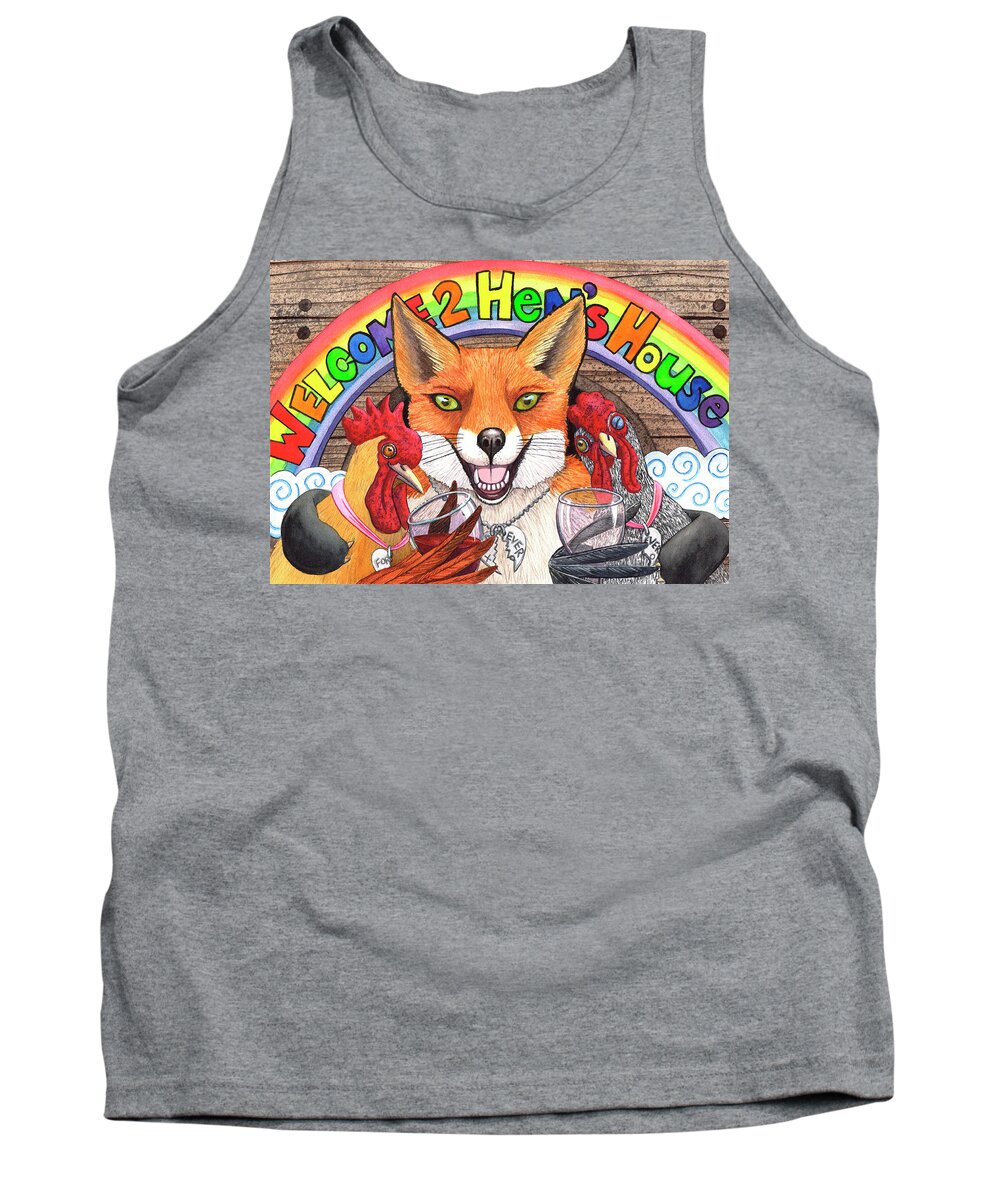 Fox Tank Top featuring the painting Lets party like there's no tomorrow by Catherine G McElroy
