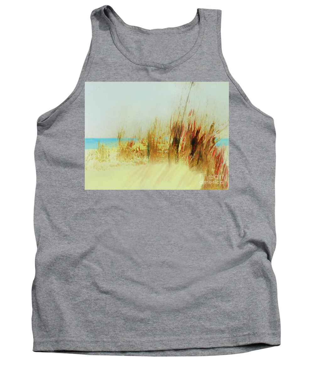 Abstract Tank Top featuring the mixed media Life is Better on the Beach by Sharon Williams Eng