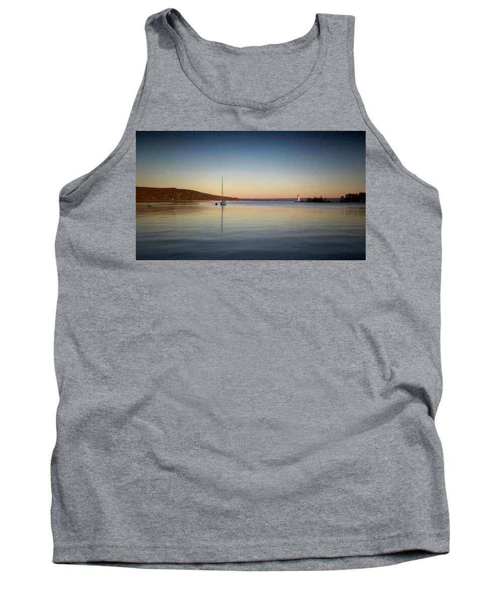 Nova Scotia Tank Top featuring the photograph Light house at sunset by Alberto Audisio