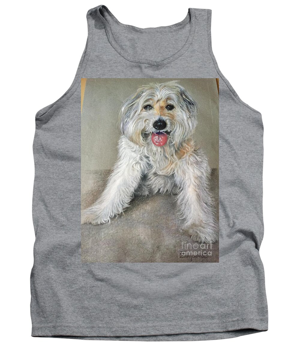 Pets Tank Top featuring the drawing Lilly by Frank Zampardi