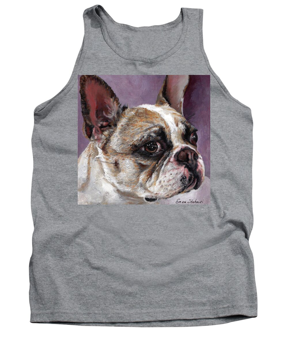 Painting Tank Top featuring the painting Lilly The French Bulldog by Portraits By NC