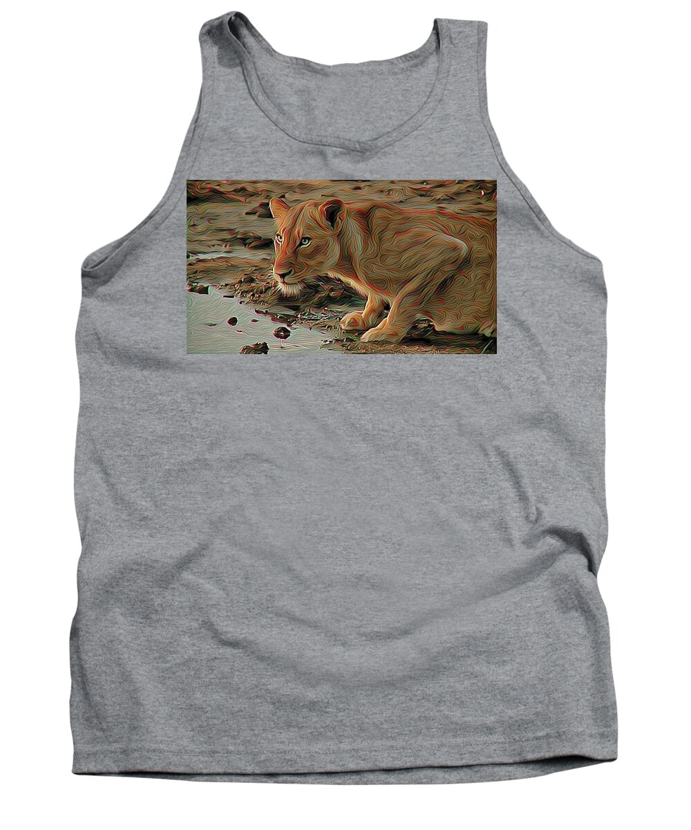 Lioness Tank Top featuring the photograph Lioness by Gini Moore