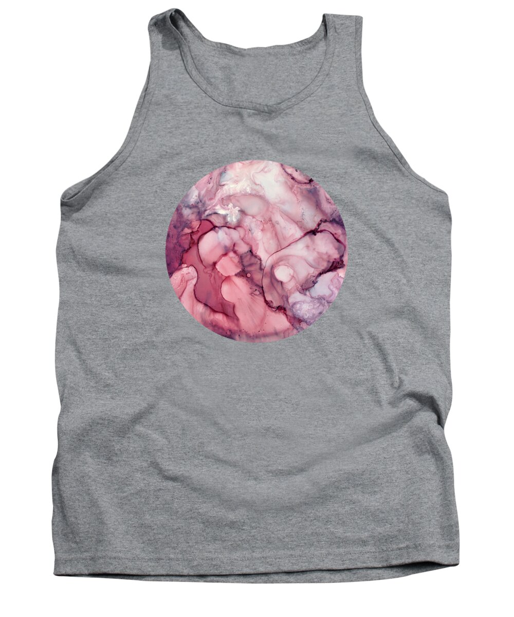 Liquid Tank Top featuring the digital art Liquid Mauve Abstract by Spacefrog Designs
