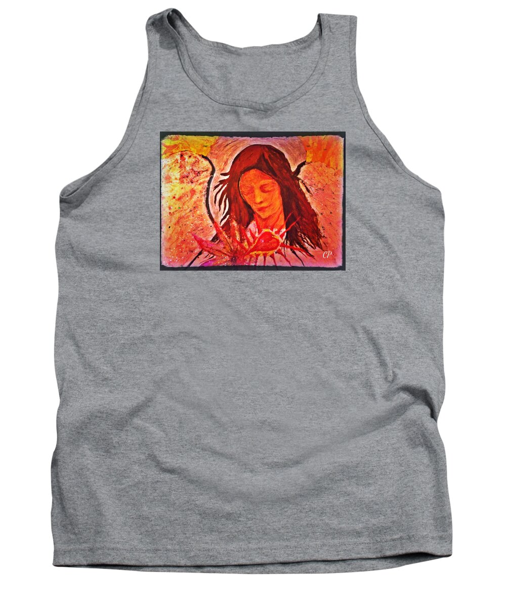 Heart Tank Top featuring the painting Listen to your heart by Christine Paris