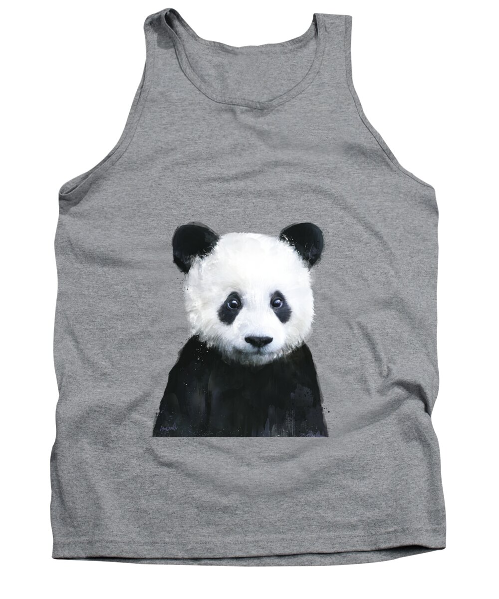Panda Tank Top featuring the painting Little Panda by Amy Hamilton