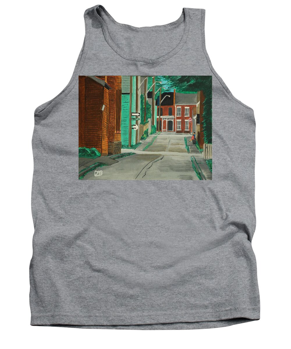 Urban Tank Top featuring the painting Little Side Street by David Bigelow