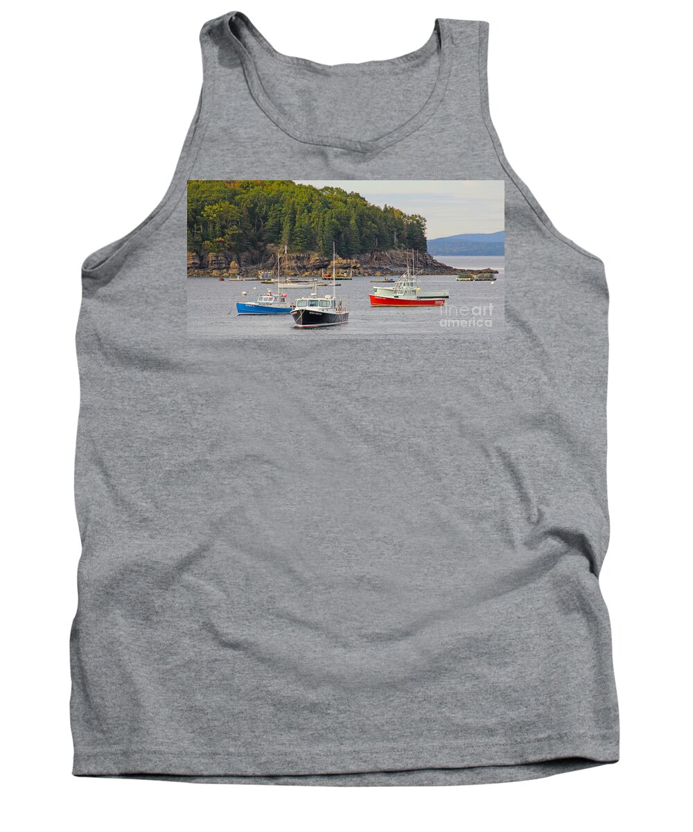 Lobster Boats Tank Top featuring the photograph Lobster Boats in Bar Harbor by Jack Schultz