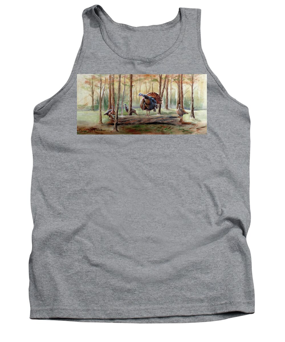  Tank Top featuring the painting Log Walk Detail by Carolyn Coffey Wallace
