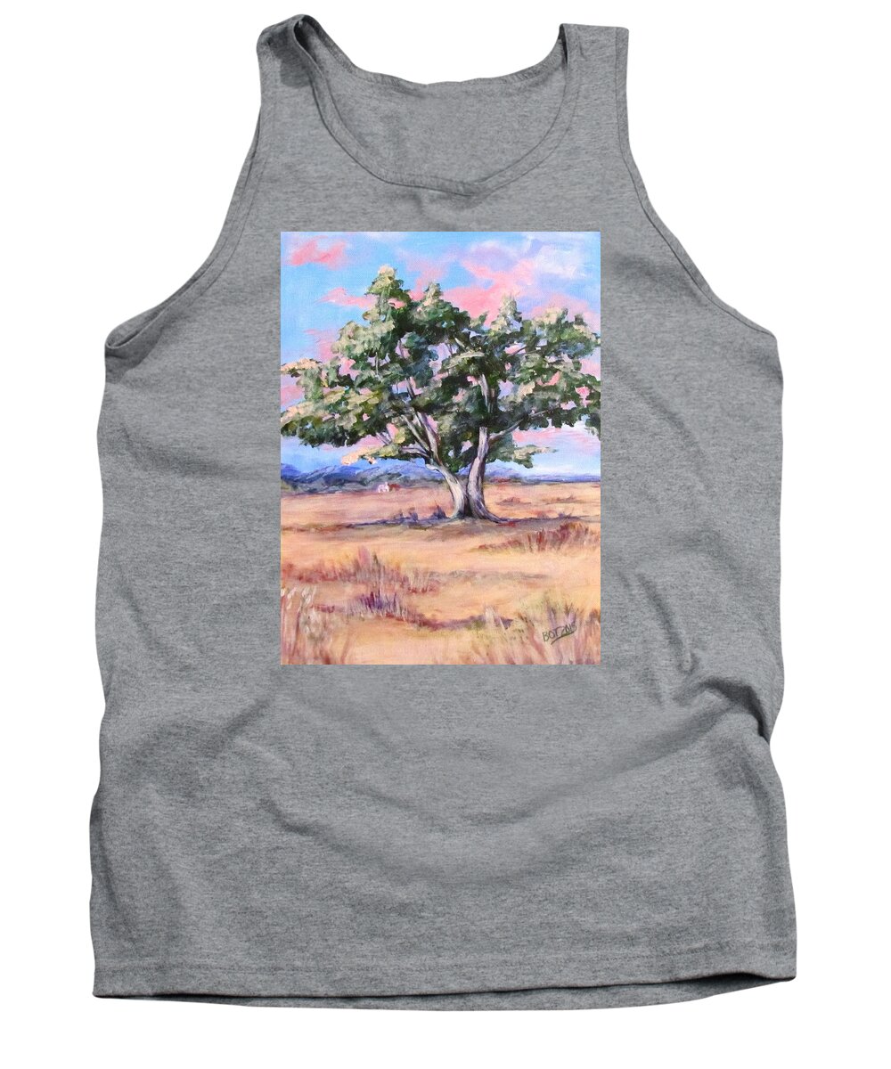 Oak Tree Tank Top featuring the painting Lone Oak by Barbara O'Toole