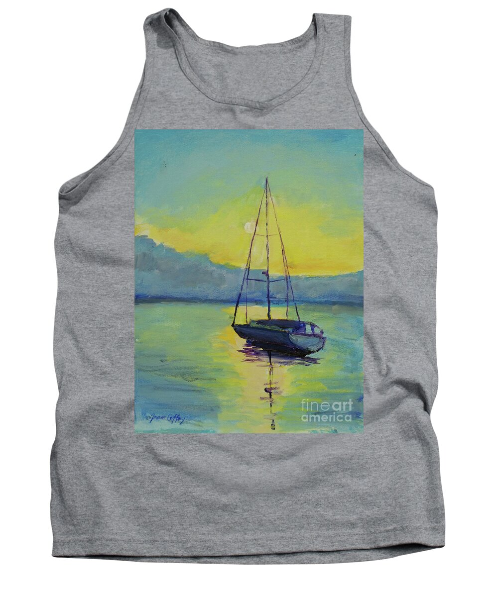 Sunrise Tank Top featuring the painting Long-Awaited Sunrise by Joan Coffey