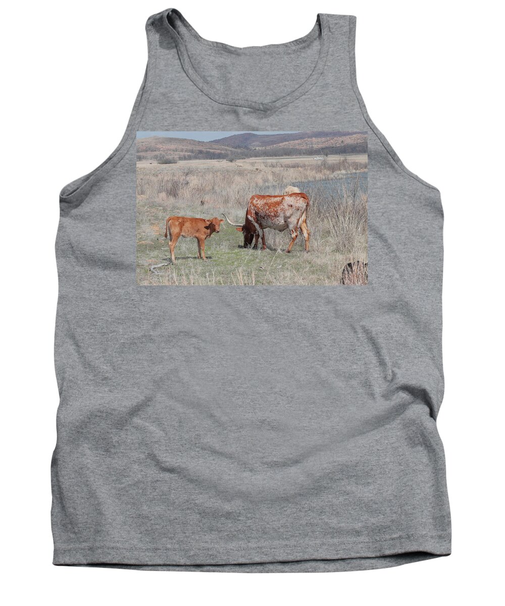 Longhorn Tank Top featuring the photograph Longhorn by John Moyer