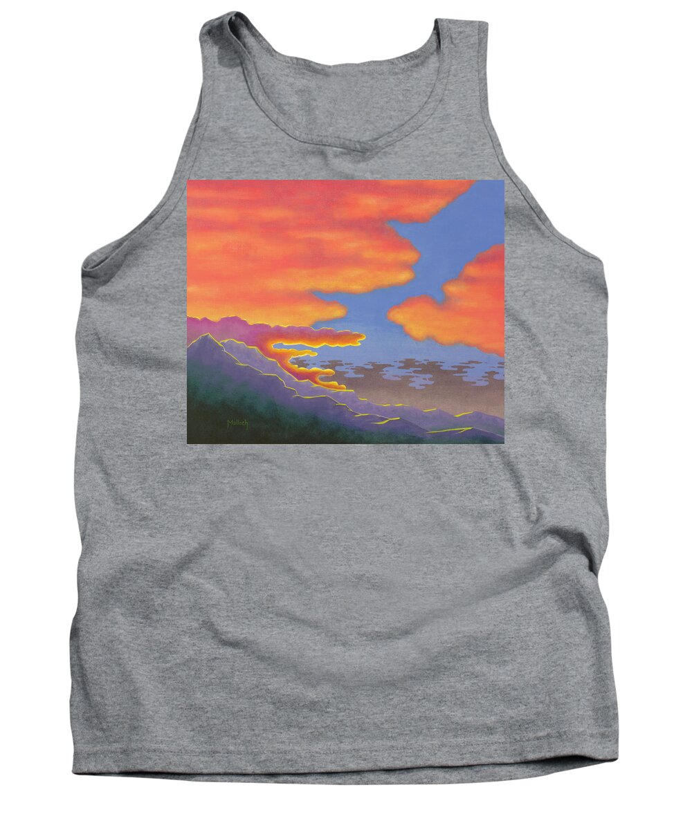 Sunset Tank Top featuring the painting Look to the West by Jack Malloch