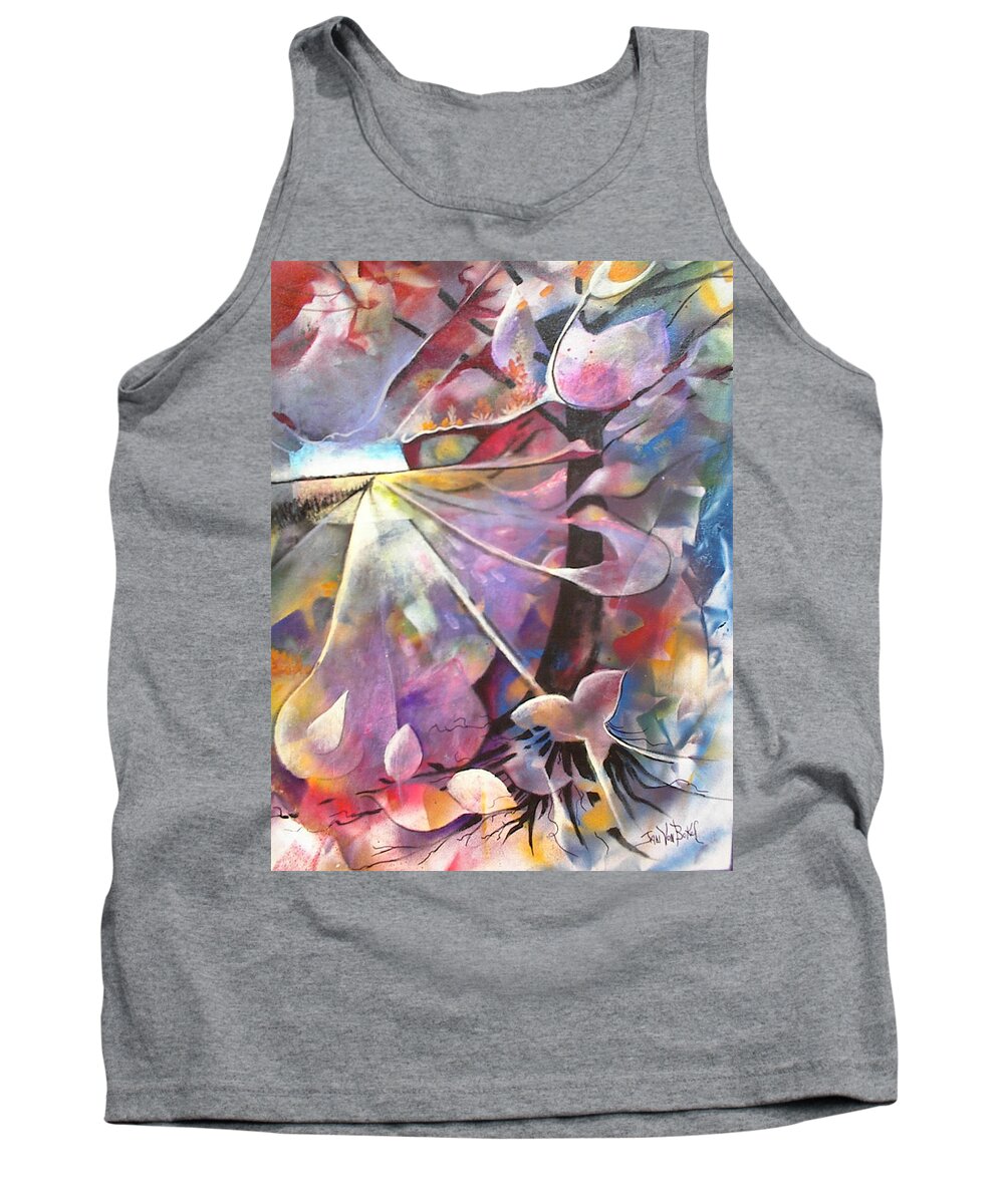 Abstract Tank Top featuring the painting Lost Butterflys by Jan VonBokel